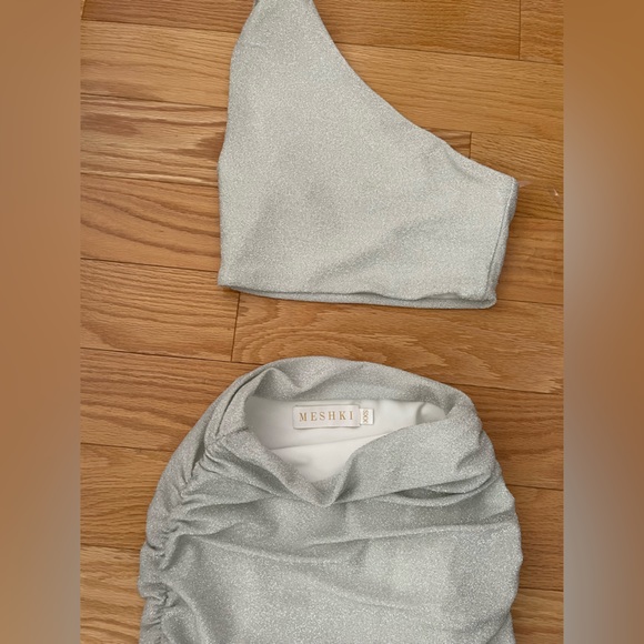 Meshki. Co-ord set, skirt + top. Shimmery sparkles, size XXS. - Picture 3 of 4